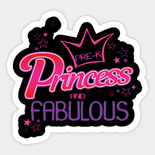 'Pre-K Princess and Fabulous' Funny Princess Teacher Sticker